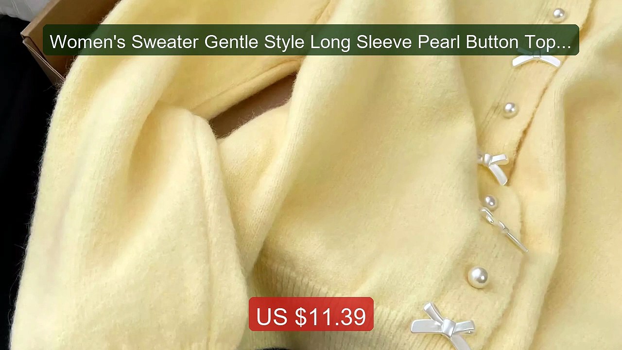 Women's Sweater Gentle Style Long Sleeve Pearl Button Top Spr... -- Amazing Value 2026 | Must Have!