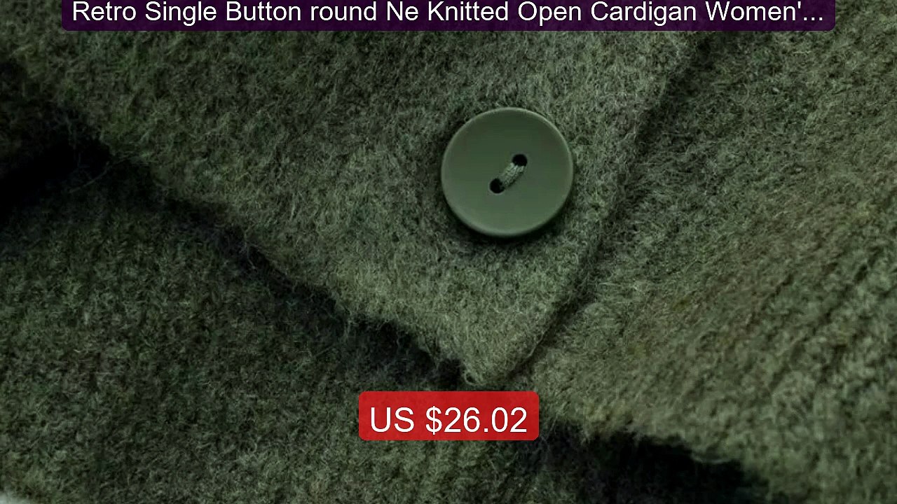 Retro Single Button round Ne Knitted Open Cardigan Women's Simple S... -- Top Rated 2026 | Buy Now!