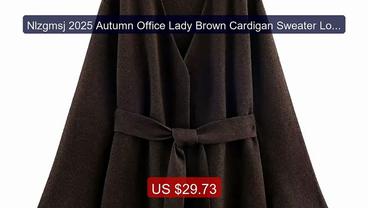 Nlzgmsj 2025 Autumn Office Lady Brown Cardigan Sweater Long Sleeve... -- Best Deal 2026 | Shop Now!