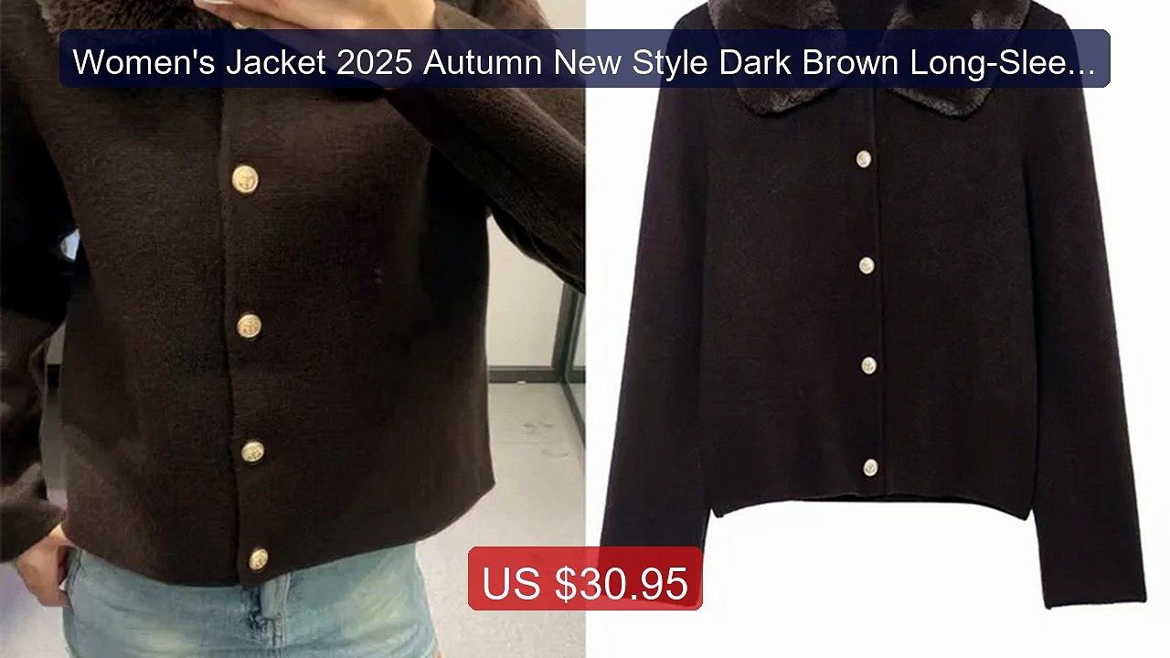Women's Jacket 2025 Autumn New Style Dark Brown Long-Sleeve... -- Top Pick 2026 | Unbeatable Price!