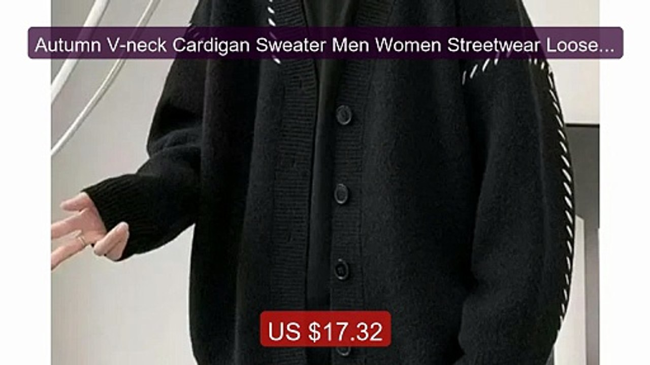 Autumn V-neck Cardigan Sweater Men Women Streetwear Loose Lazy... -- Hot Deal 2026 | Limited Offer!
