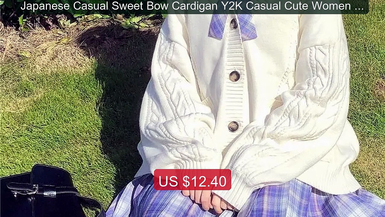 Japanese Casual Sweet Bow Cardigan Y2K Casual Cute Women Sweat... -- Hot Deal 2026 | Limited Offer!