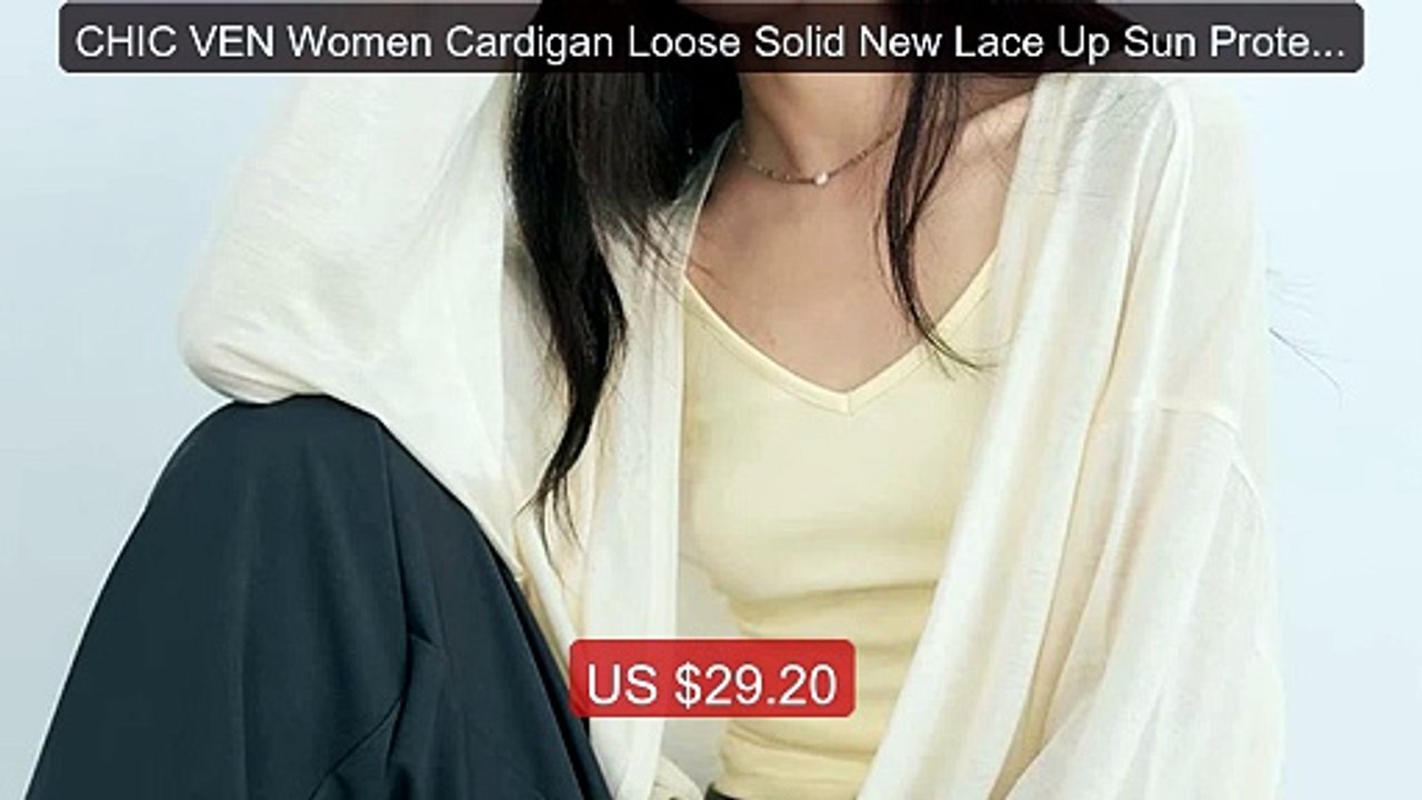 CHIC VEN Women Cardigan Loose Solid New Lace Up Sun Protect... -- Top Pick 2026 | Unbeatable Price!