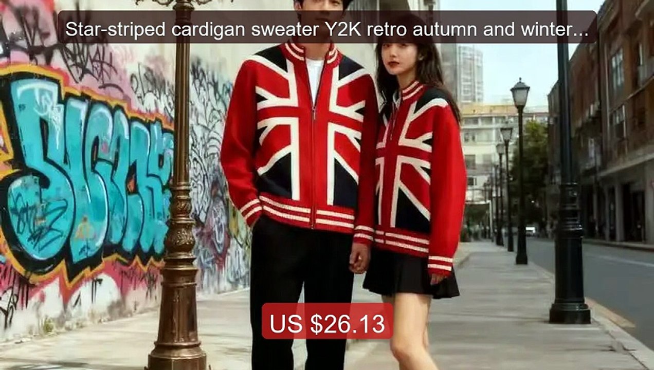 Star-striped cardigan sweater Y2K retro autumn and winter wome... -- Best Buy 2026 | Great Quality!