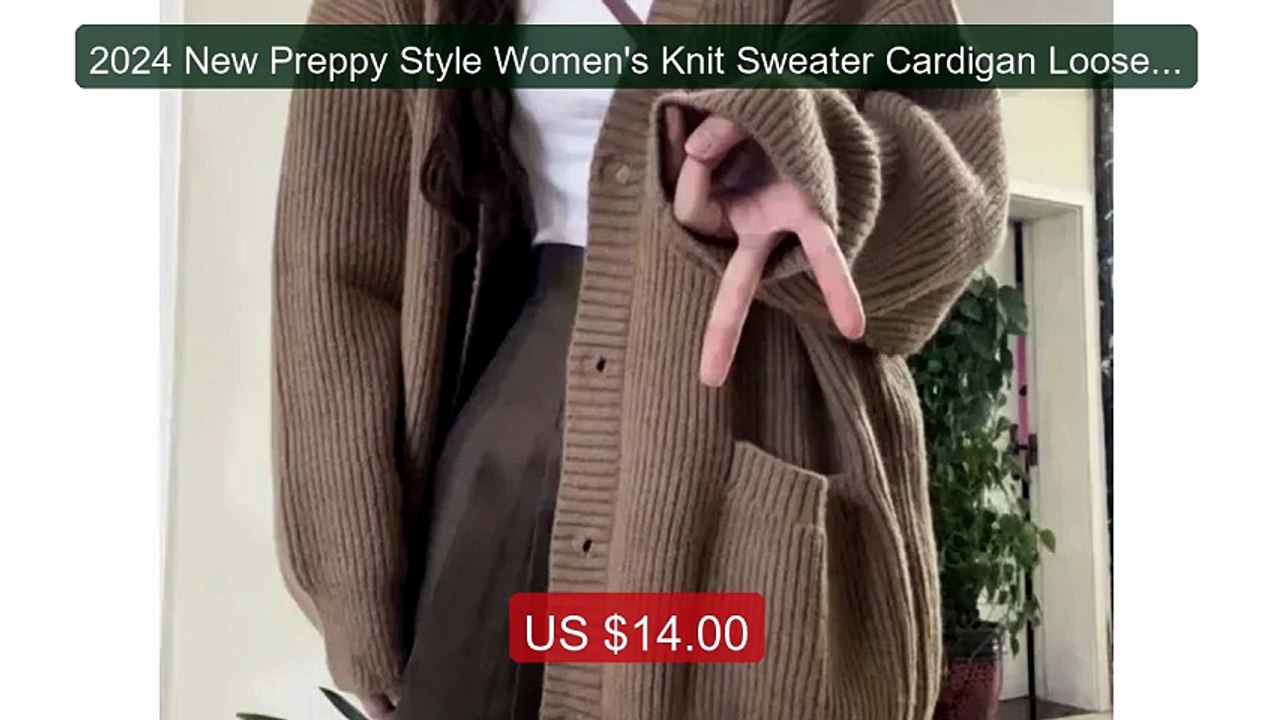 2024 New Preppy Style Women's Knit Sweater Cardigan Loose Fit ... -- Hot Deal 2026 | Limited Offer!