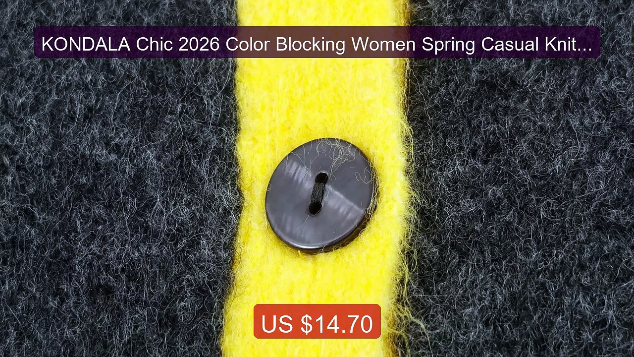 KONDALA Chic 2026 Color Blocking Women Spring Casual Knitte... -- Top Pick 2026 | Unbeatable Price!