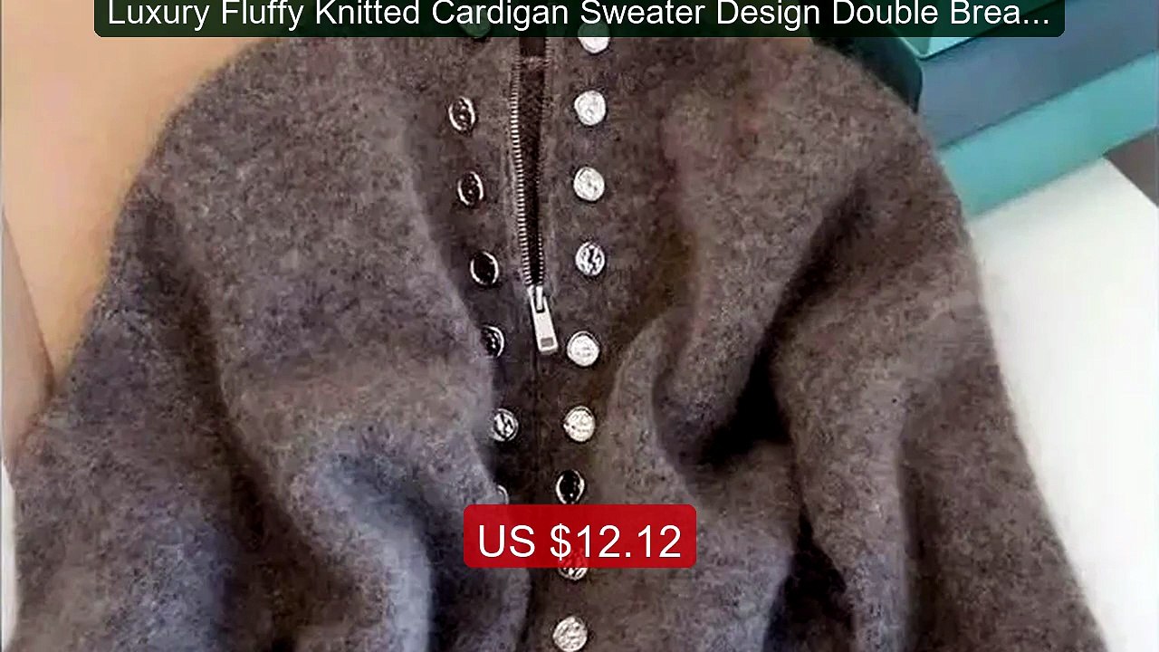 Luxury Fluffy Knitted Cardigan Sweater Design Double Breasted... -- Amazing Value 2026 | Must Have!