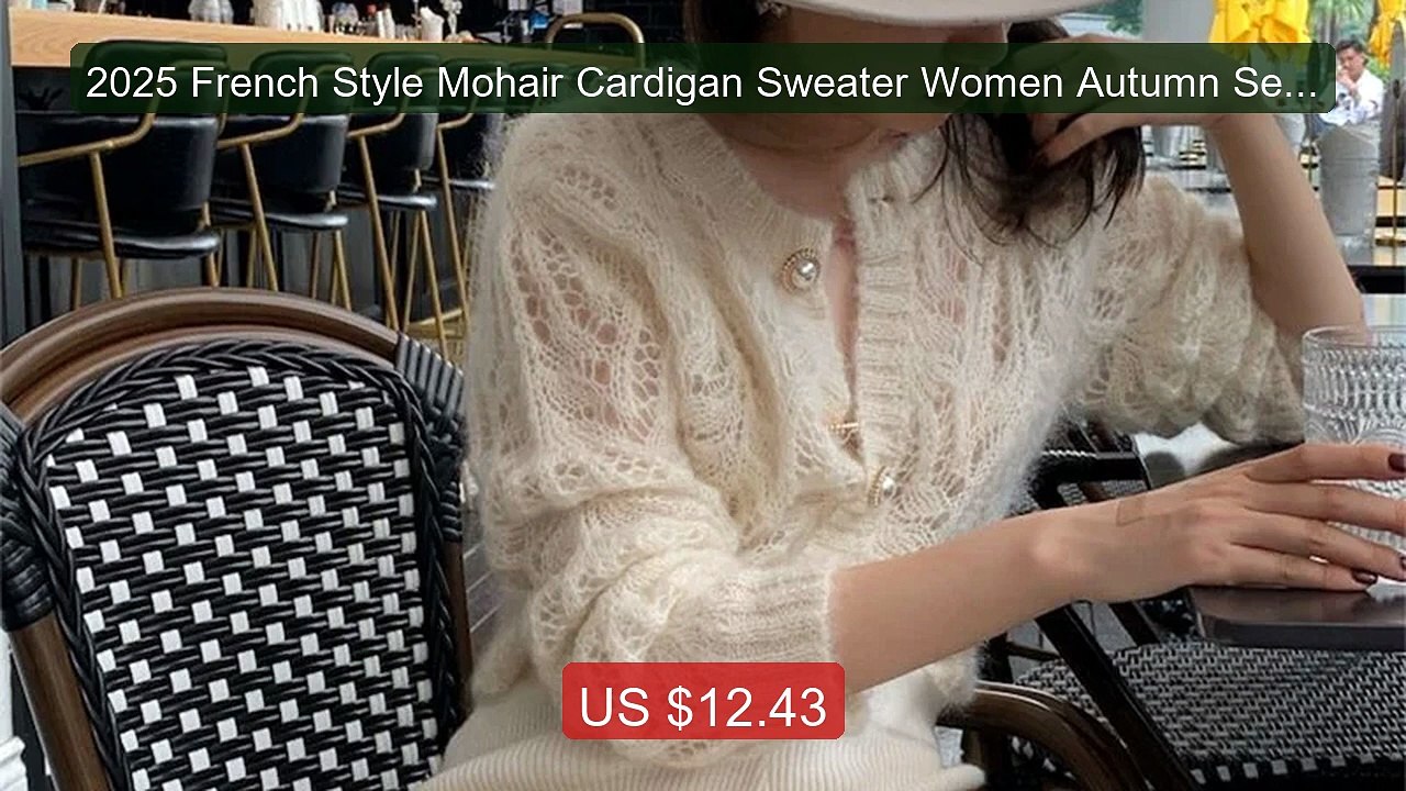 2025 French Style Mohair Cardigan Sweater Women Autumn Sexy H... -- Amazing Value 2026 | Must Have!
