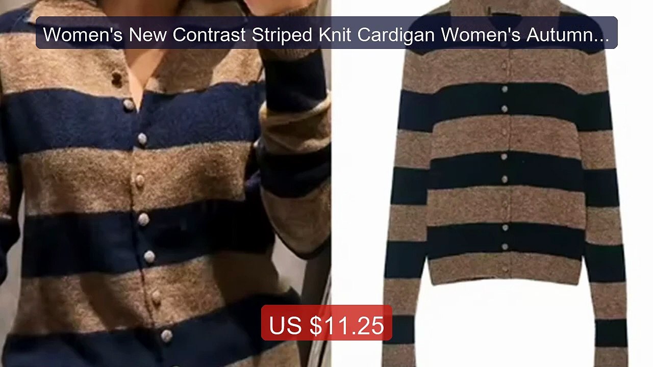 Women's New Contrast Striped Knit Cardigan Women's Autumn And Winte... -- Top Rated 2026 | Buy Now!