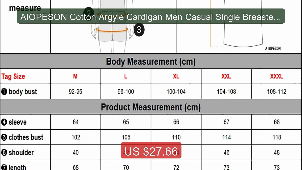 AIOPESON Cotton Argyle Cardigan Men Casual Single Breasted Solid C... -- Best Deal 2026 | Shop Now!