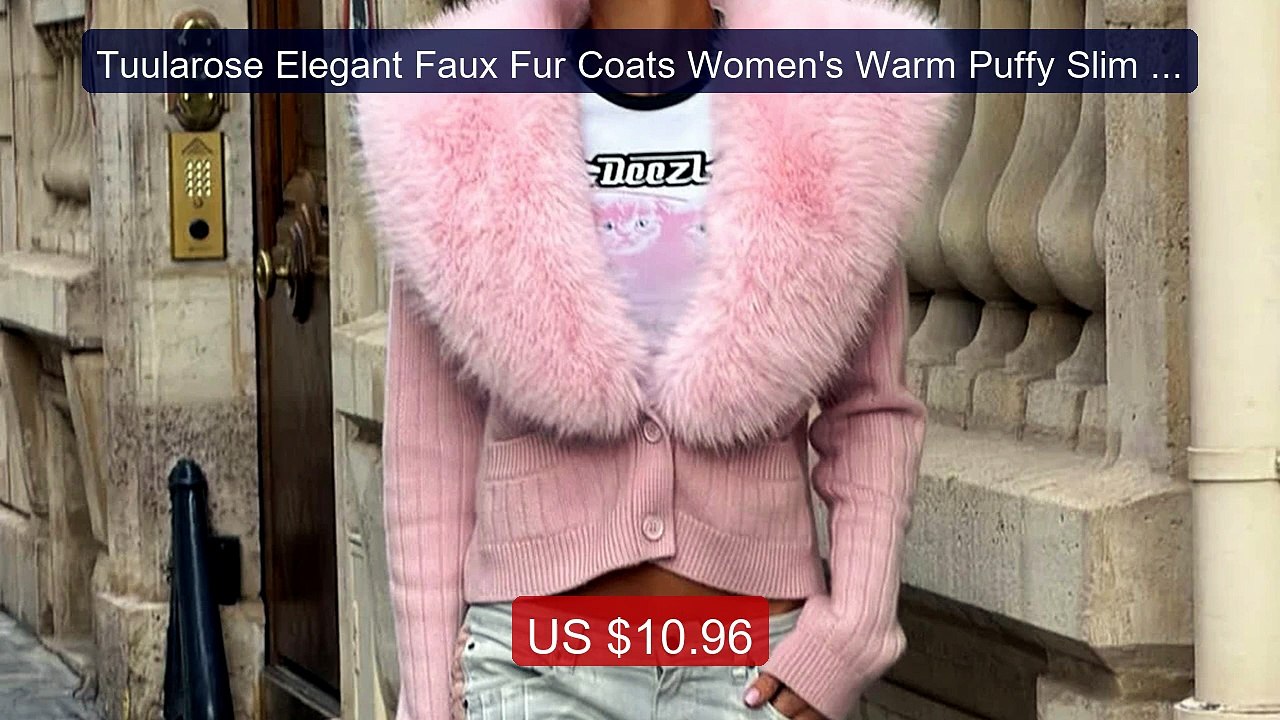 Tuularose Elegant Faux Fur Coats Women's Warm Puffy Slim Lo... -- Top Pick 2026 | Unbeatable Price!