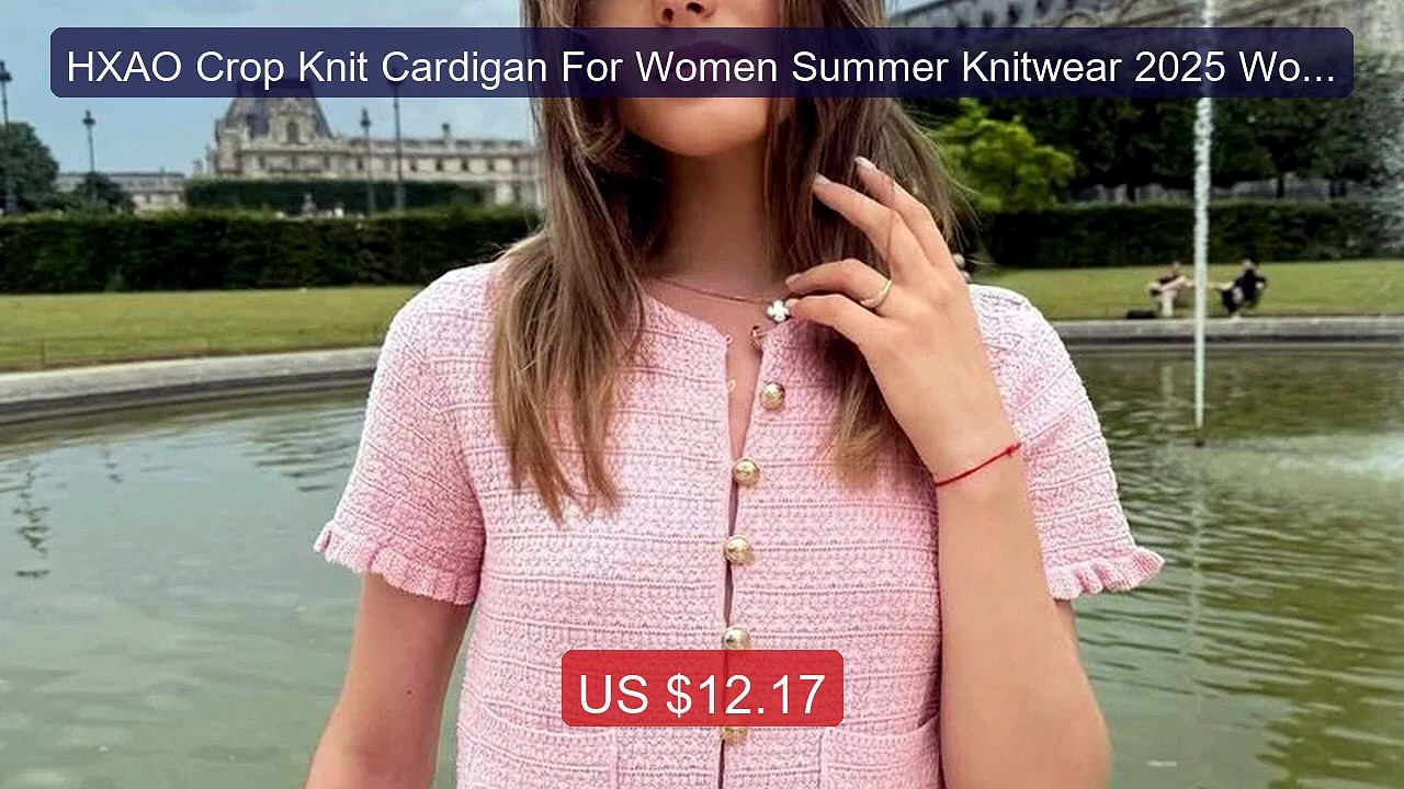 HXAO Crop Knit Cardigan For Women Summer Knitwear 2025 Women's Swea... -- Top Rated 2026 | Buy Now!