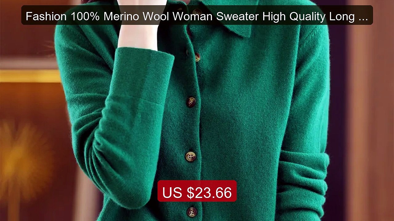 Fashion 100% Merino Wool Woman Sweater High Quality Long Sleeve Ca... -- Best Deal 2026 | Shop Now!