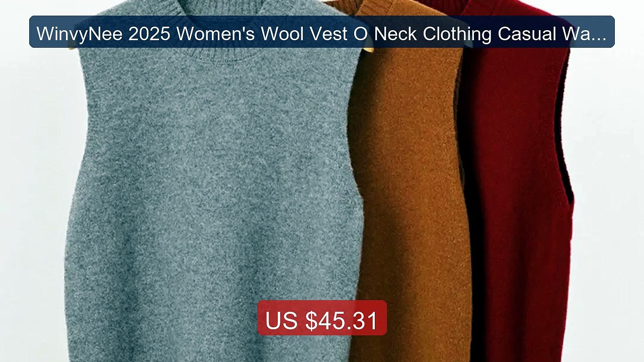 WinvyNee 2025 Women's Wool Vest O Neck Clothing Casual Warm Outerwe... -- Top Rated 2026 | Buy Now!