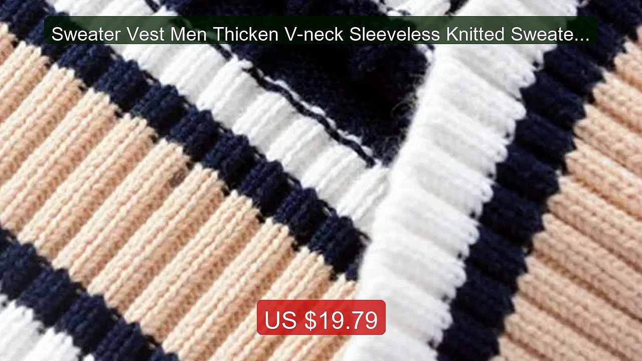 Sweater Vest Men Thicken V-neck Sleeveless Knitted Sweaters Ve... -- Hot Deal 2026 | Limited Offer!