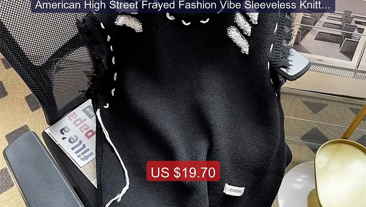 American High Street Frayed Fashion Vibe Sleeveless Knitting L... -- Best Buy 2026 | Great Quality!