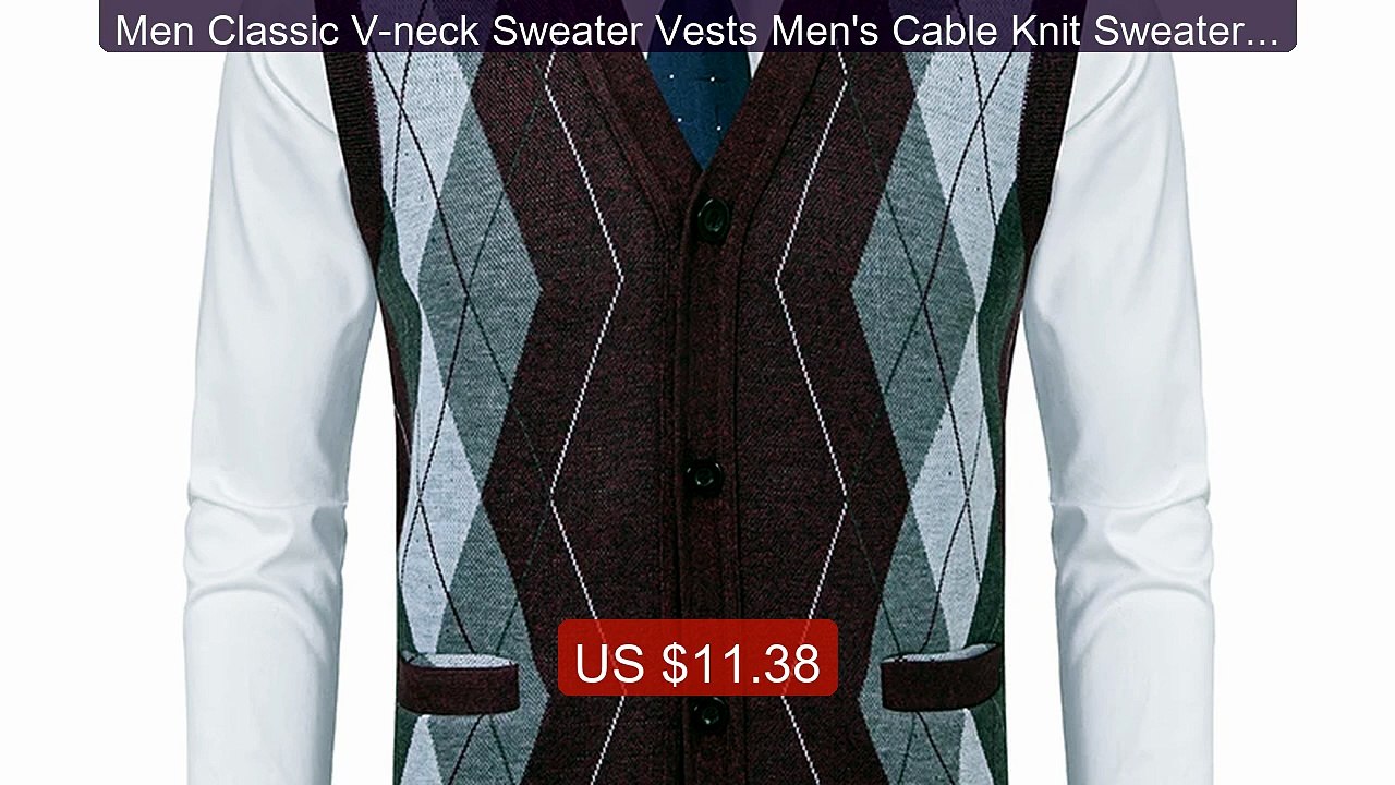 Men Classic V-neck Sweater Vests Men's Cable Knit Sweater Vest Woo... -- Best Deal 2026 | Shop Now!