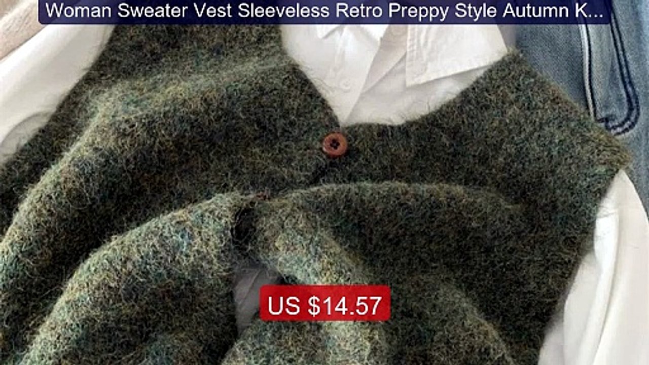 Woman Sweater Vest Sleeveless Retro Preppy Style Autumn Knitwears ... -- Best Deal 2026 | Shop Now!