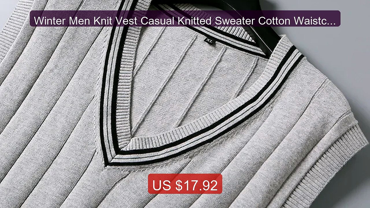 Winter Men Knit Vest Casual Knitted Sweater Cotton Waistcoat v... -- Hot Deal 2026 | Limited Offer!