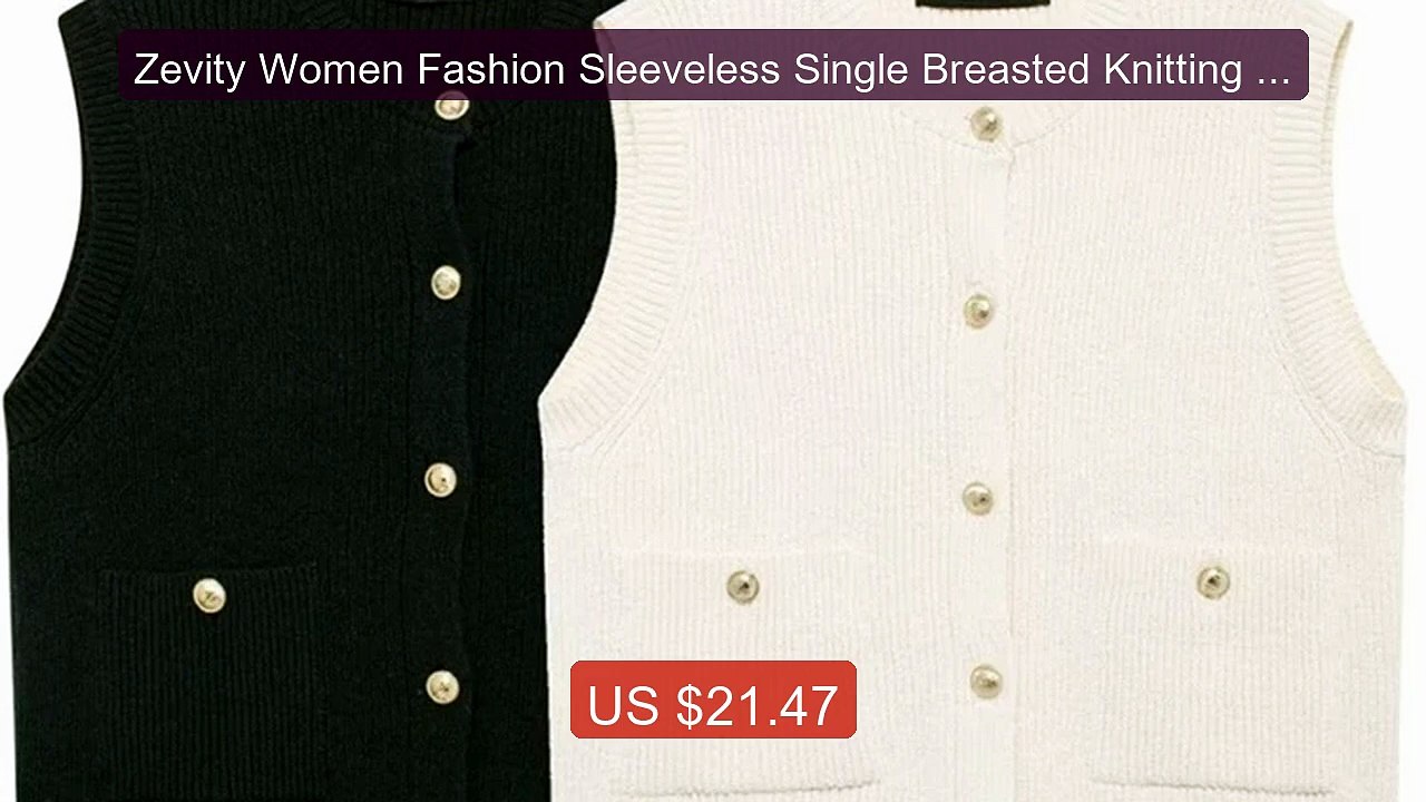 Zevity Women Fashion Sleeveless Single Breasted Knitting Vest Swea... -- Best Deal 2026 | Shop Now!