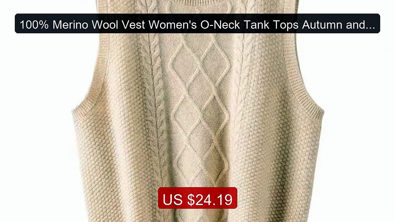 100% Merino Wool Vest Women's O-Neck Tank Tops Autumn and Winter N... -- Best Deal 2026 | Shop Now!