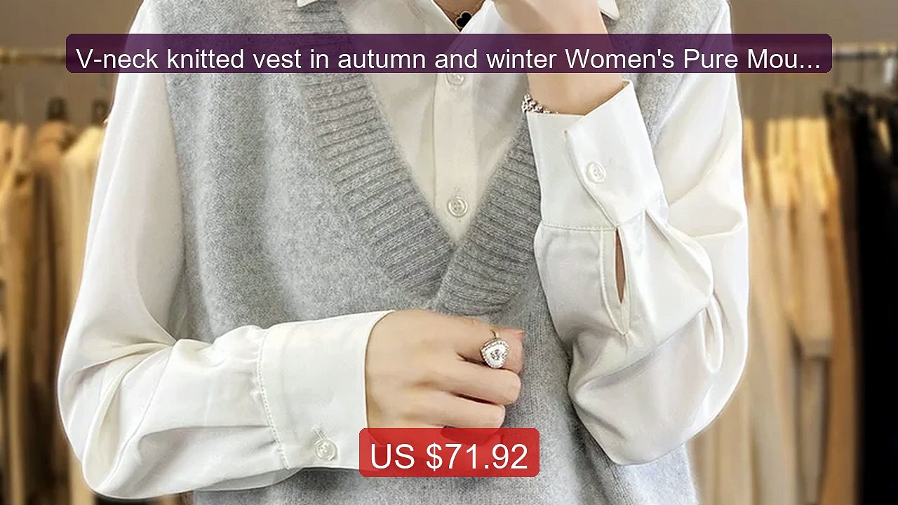 V-neck knitted vest in autumn and winter Women's Pure Mount... -- Top Pick 2026 | Unbeatable Price!