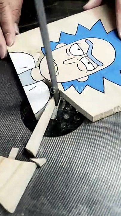​Cutting Rick Sanchez from Rick and Morty on Wood: Oddly Satisfying ASMR 🛸🧪 | Top G7 ASMR