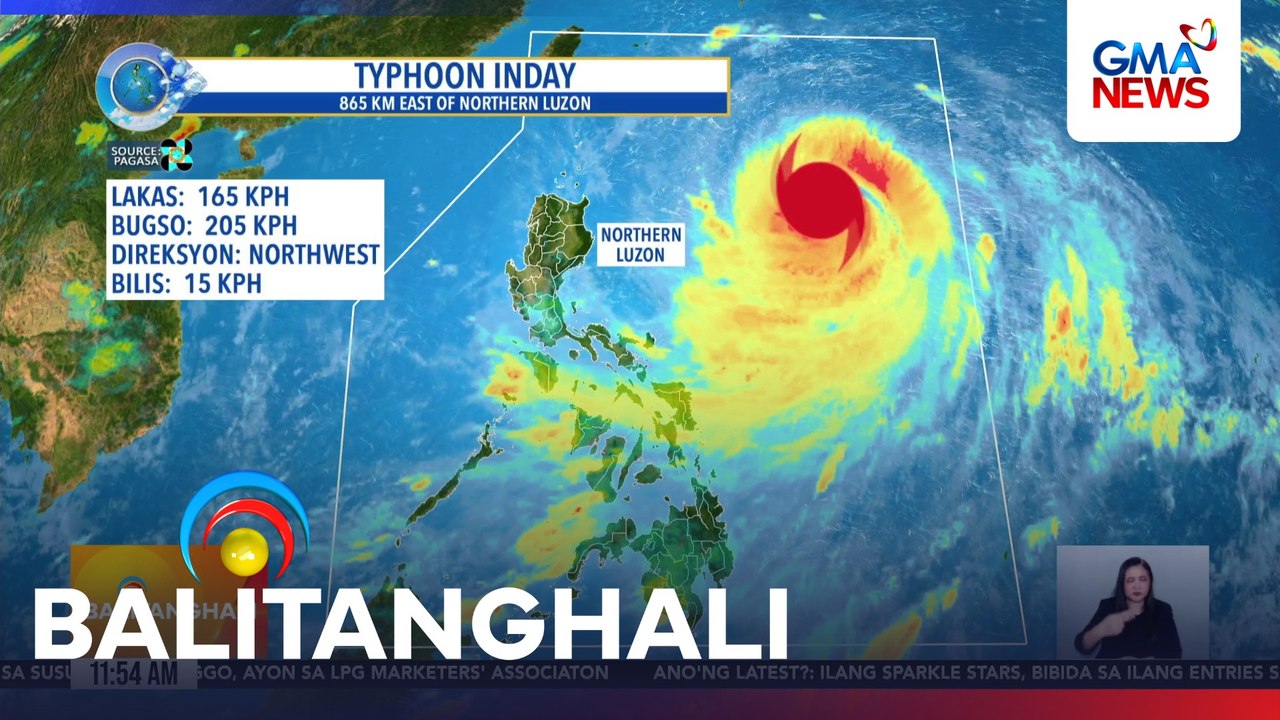 PAGASA - Tropical Cycle Wind Signal No.2 nakataas na sa Batanes dahil sa Bagyong #IndayPH | Balitanghali