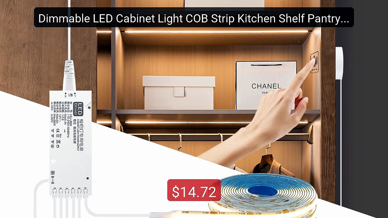 Dimmable LED Cabinet Light COB Strip Kitchen Shelf Pantry Showcase... -- Best Deal 2026 | Shop Now!