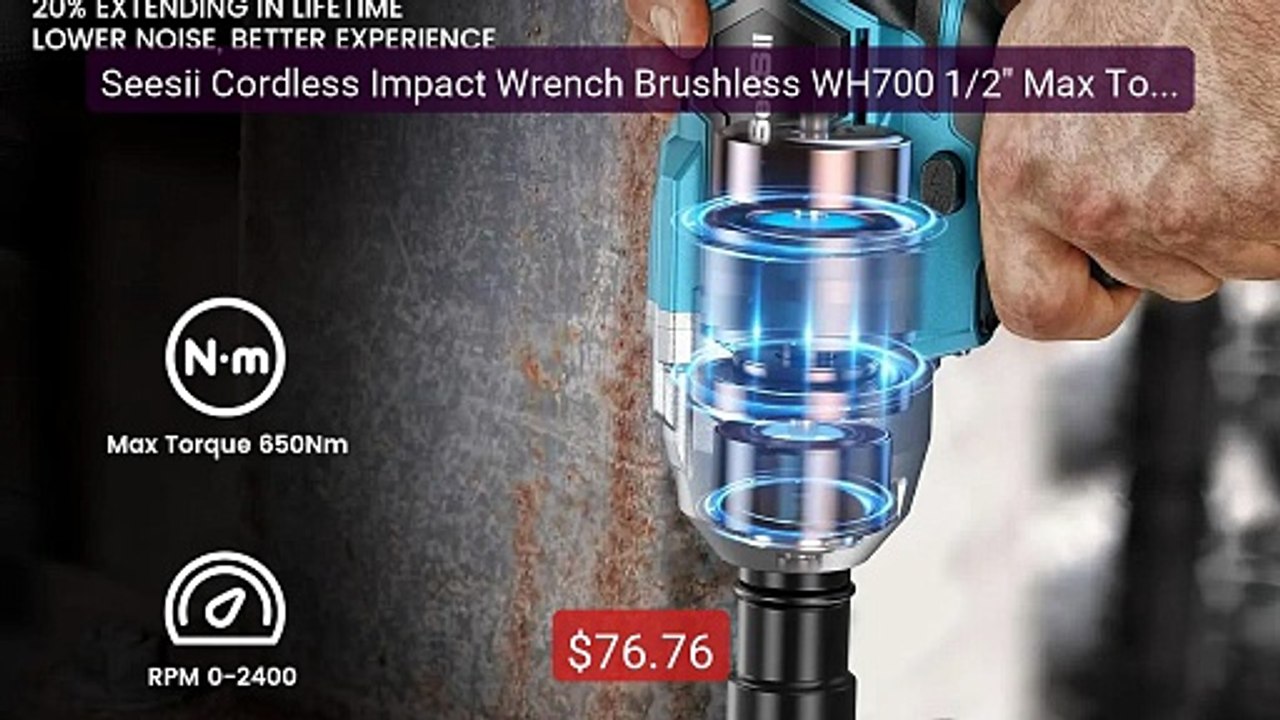 Seesii Cordless Impact Wrench Brushless WH700 1/2" Max Torque ... -- Best Buy 2026 | Great Quality!