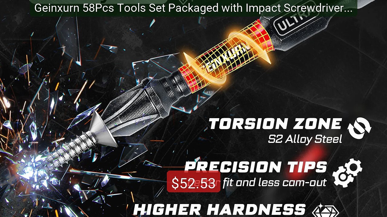 Geinxurn 58Pcs Tools Set Packaged with Impact Screwdriver Bits... -- Hot Deal 2026 | Limited Offer!