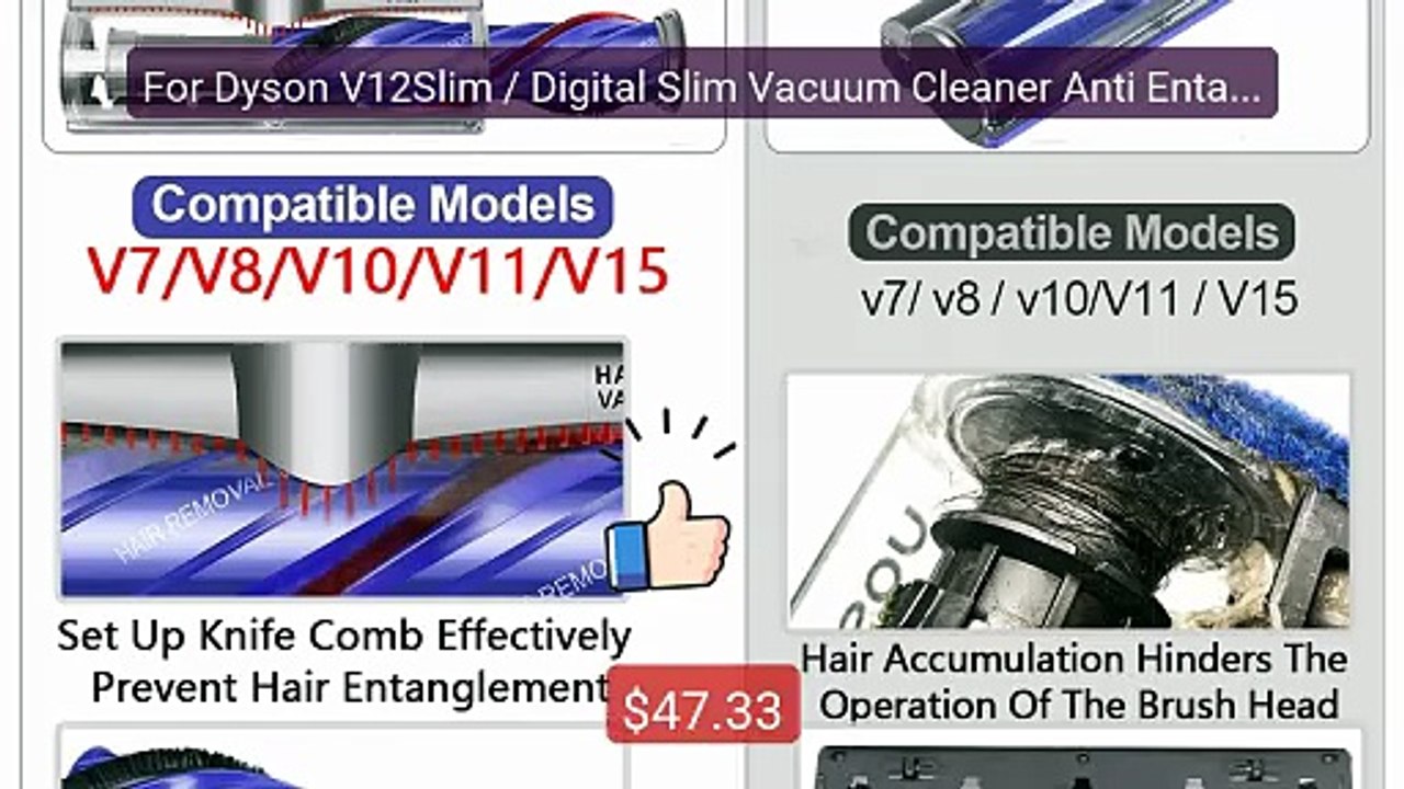 For Dyson V12Slim / Digital Slim Vacuum Cleaner Anti Entanglem... -- Best Buy 2026 | Great Quality!