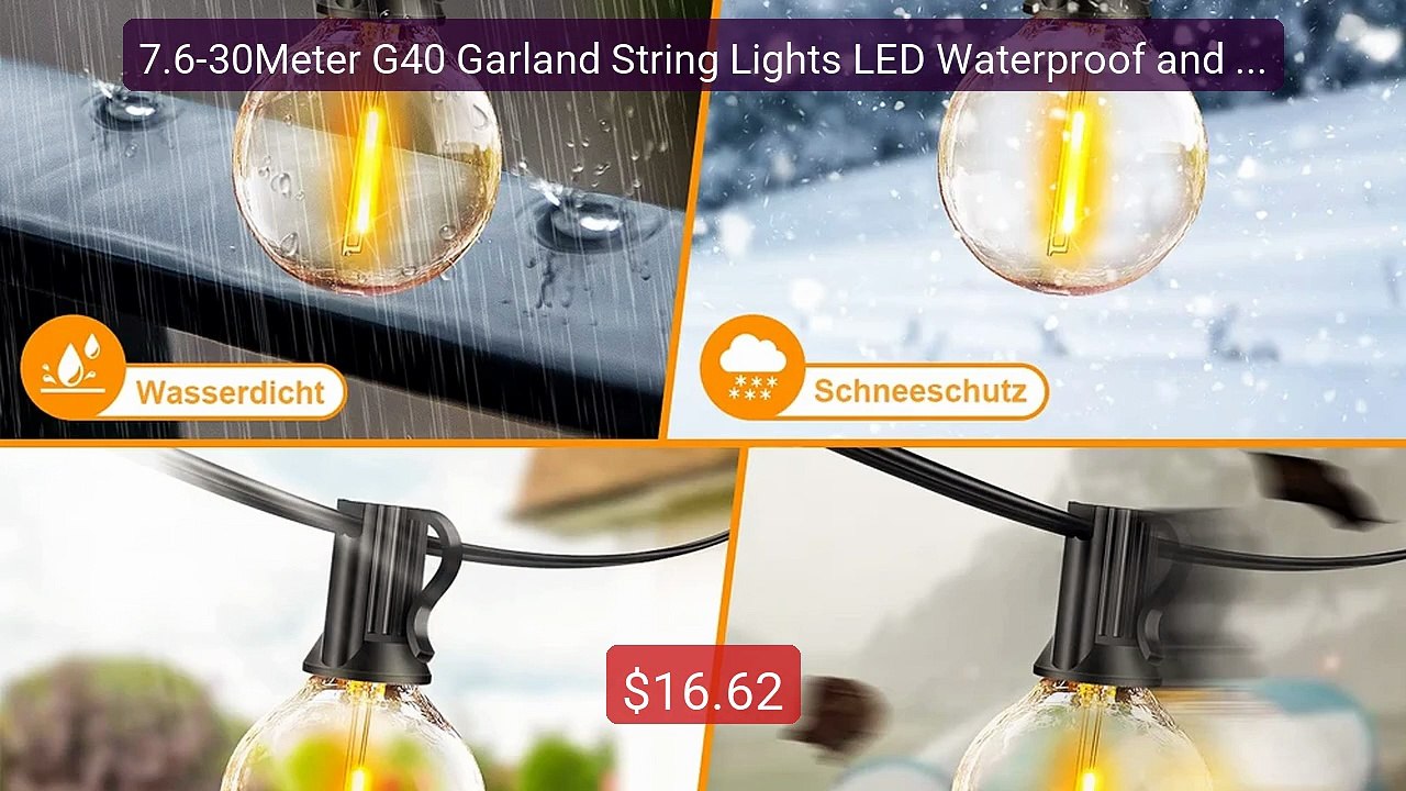 7.6-30Meter G40 Garland String Lights LED Waterproof and shatterpr... -- Best Deal 2026 | Shop Now!