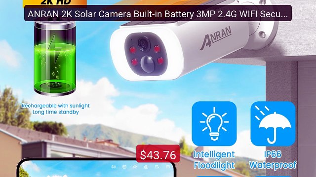 ANRAN 2K Solar Camera Built-in Battery 3MP 2.4G WIFI Security ... Hot Deal 2026 | Limited Offer!