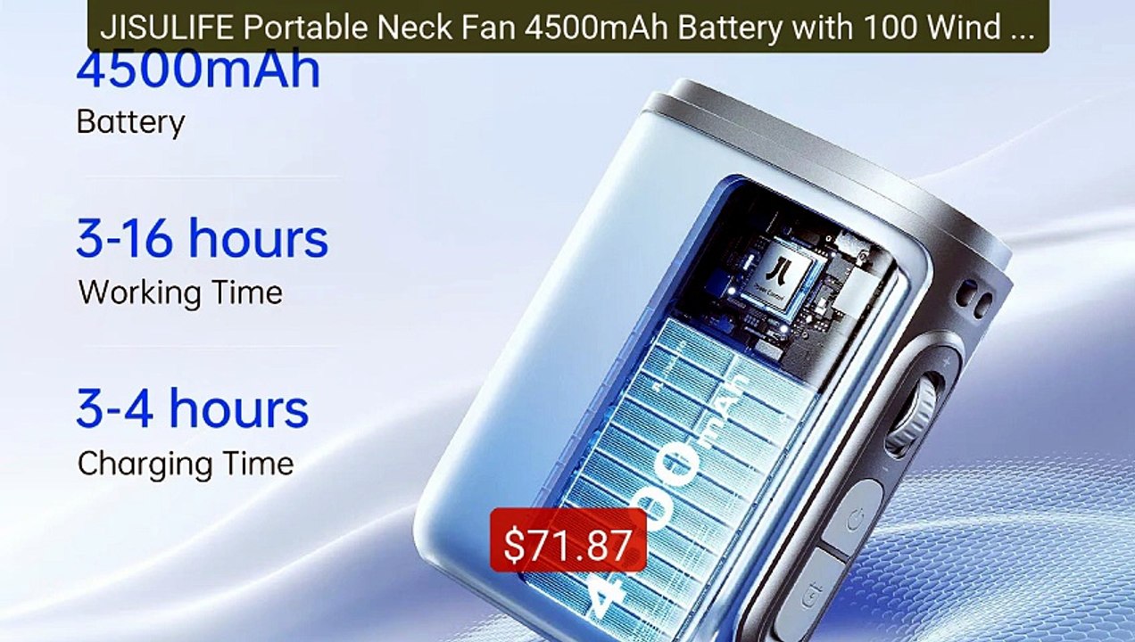 JISULIFE Portable Neck Fan 4500mAh Battery with 100 Wind Sp... -- Top Pick 2026 | Unbeatable Price!