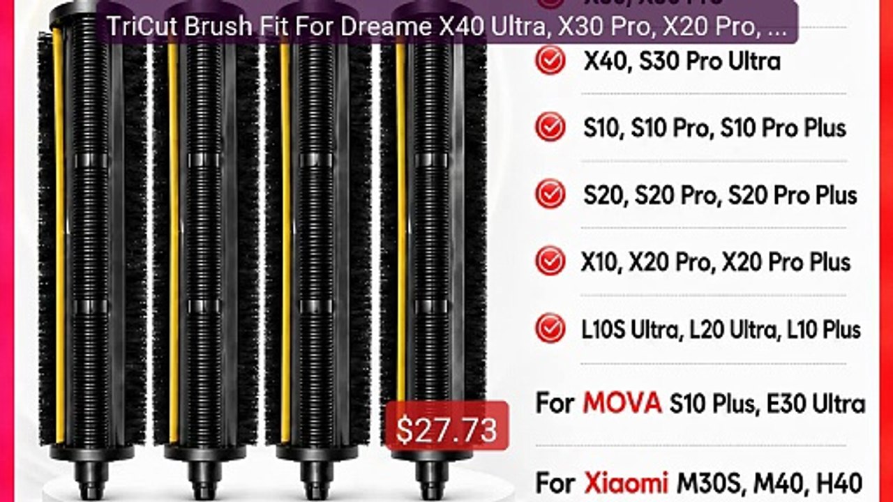 TriCut Brush Fit For Dreame X40 Ultra, X30 Pro, X20 Pro, S1... -- Top Pick 2026 | Unbeatable Price!
