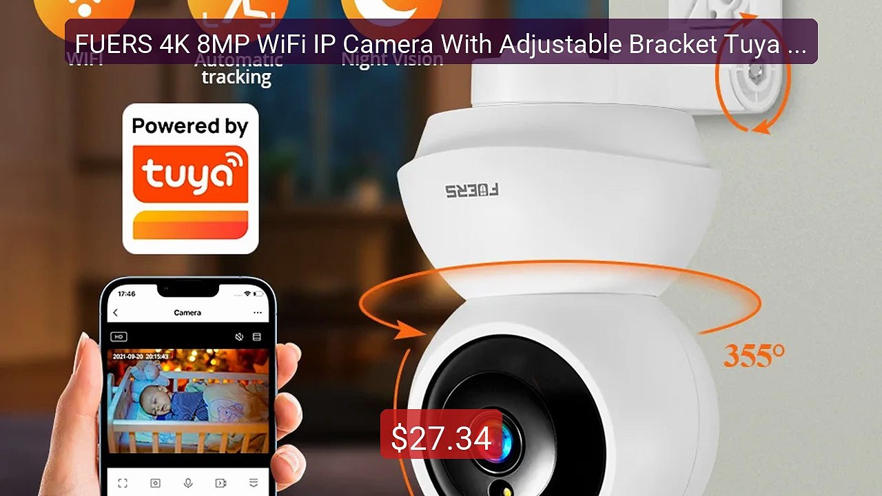 FUERS 4K 8MP WiFi IP Camera With Adjustable Bracket Tuya Smart... -- Best Buy 2026 | Great Quality!