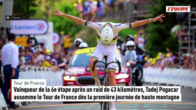Vainqueur de la 6e étape après un raid de 43 kilomètres, Tadej Pogacar assomme le Tour de France dès la première journée de haute montagne - Cyclisme - Tour de France 2026