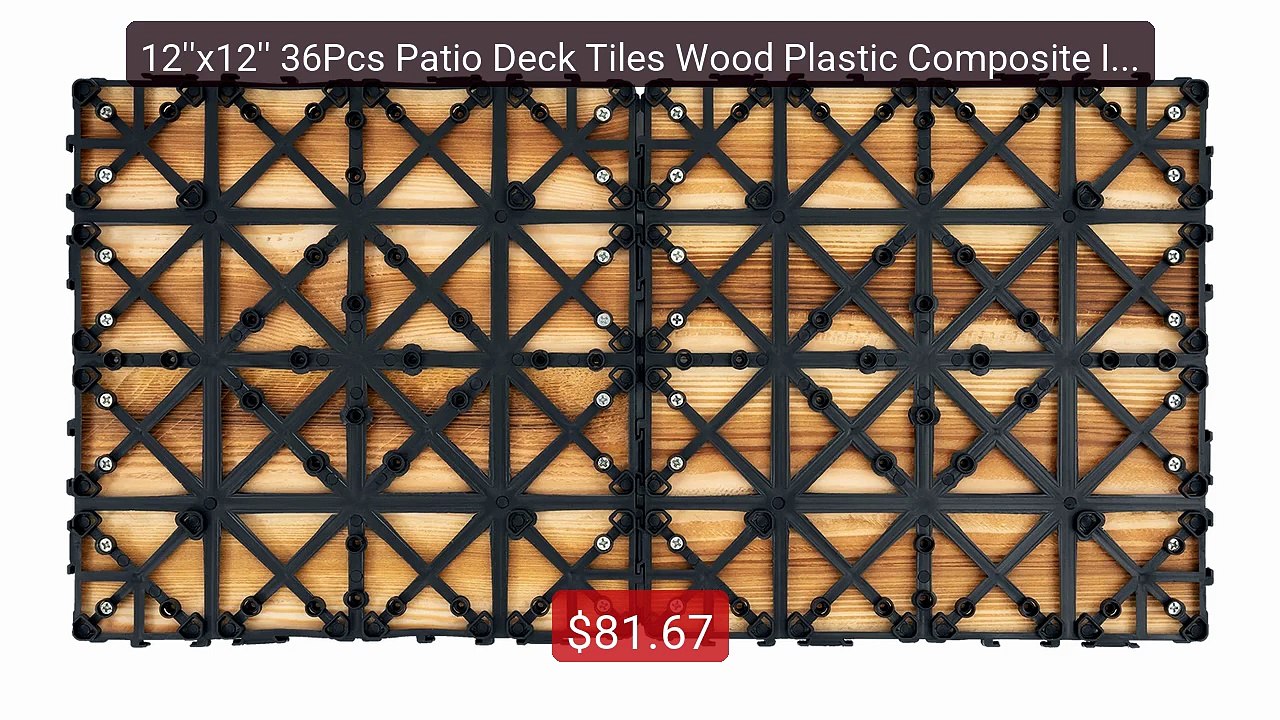 12''x12'' 36Pcs Patio Deck Tiles Wood Plastic Composite Inter... -- Amazing Value 2026 | Must Have!