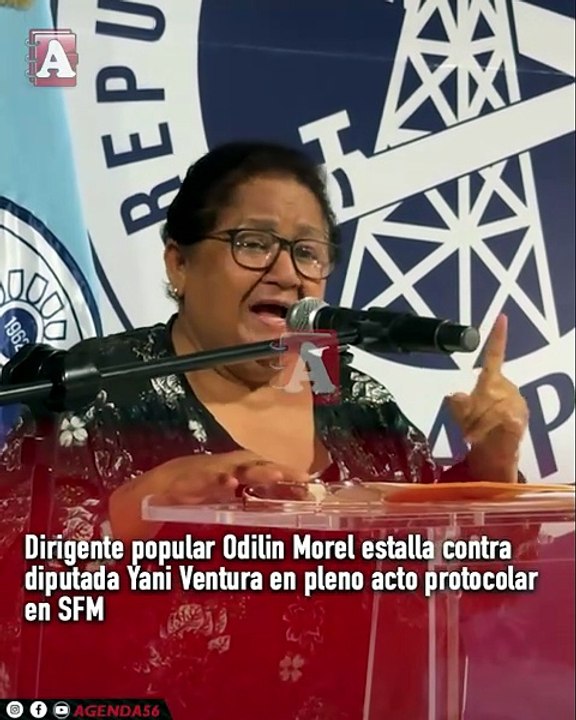 Dirigente popular Odilin Morel estalla contra la diputada Yani Ventura en pleno acto protocolar de INAPA en SFM