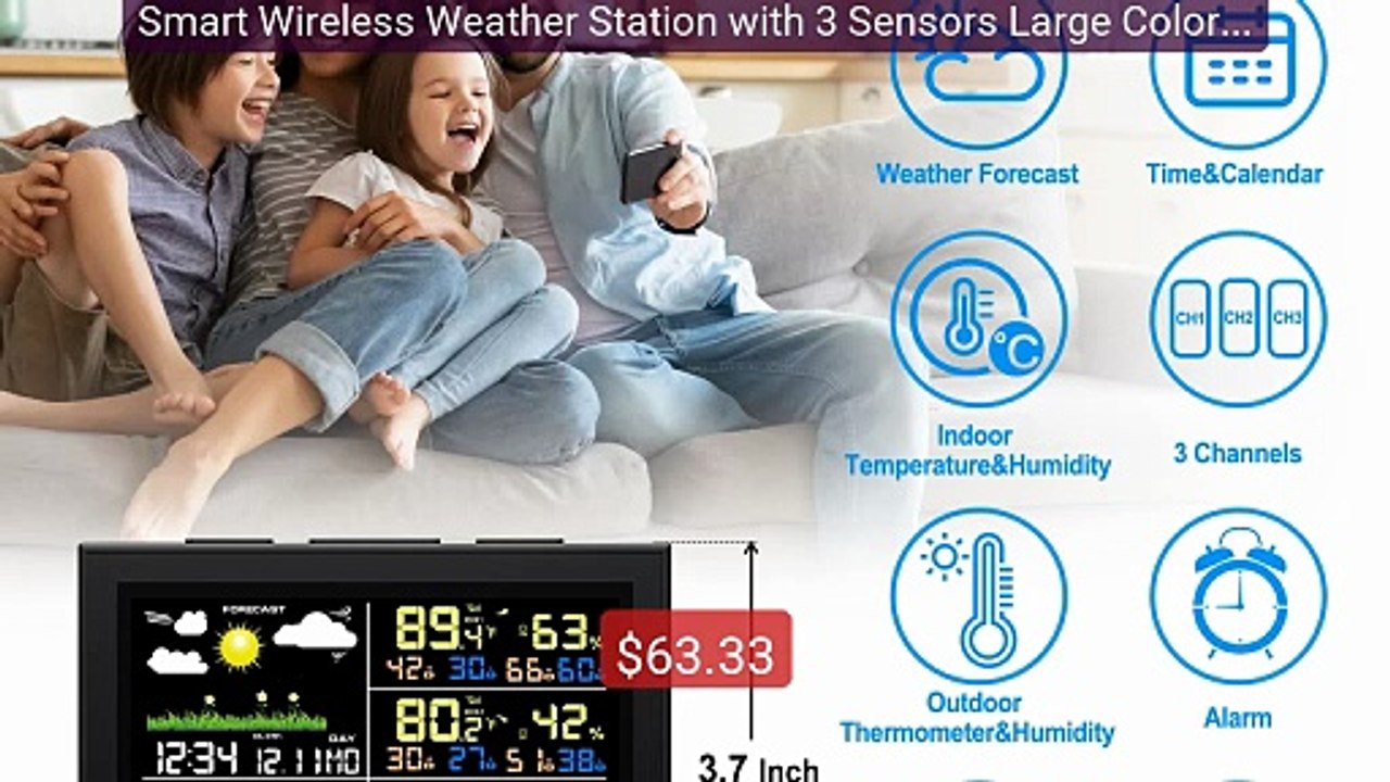 Smart Wireless Weather Station with 3 Sensors Large Color Display I... -- Top Rated 2026 | Buy Now!