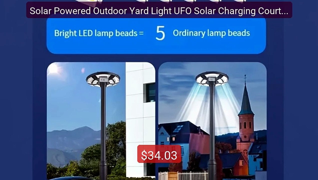Solar Powered Outdoor Yard Light UFO Solar Charging Courtyard... -- Amazing Value 2026 | Must Have!