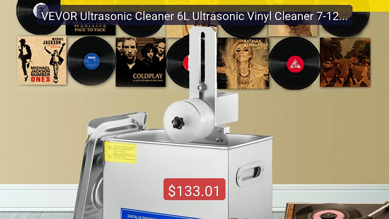 VEVOR Ultrasonic Cleaner 6L Ultrasonic Vinyl Cl...