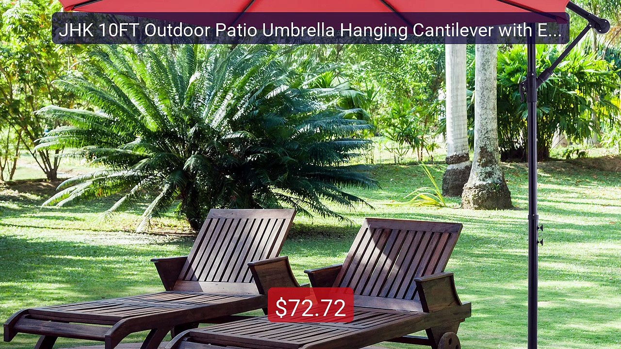 JHK 10FT Outdoor Patio Umbrella Hanging Cantilever with Easy T... -- Hot Deal 2026 | Limited Offer!