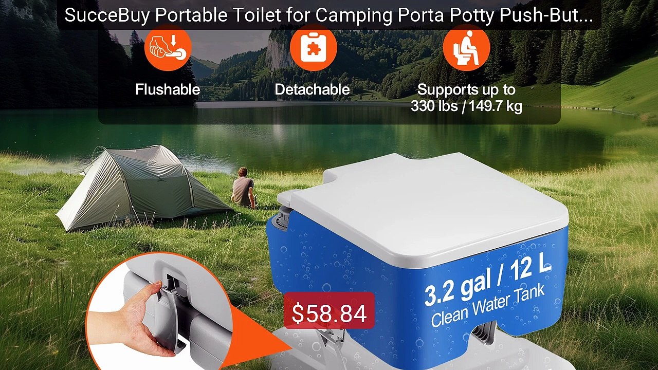 SucceBuy Portable Toilet for Camping Porta Potty Push-Butto... -- Top Pick 2026 | Unbeatable Price!