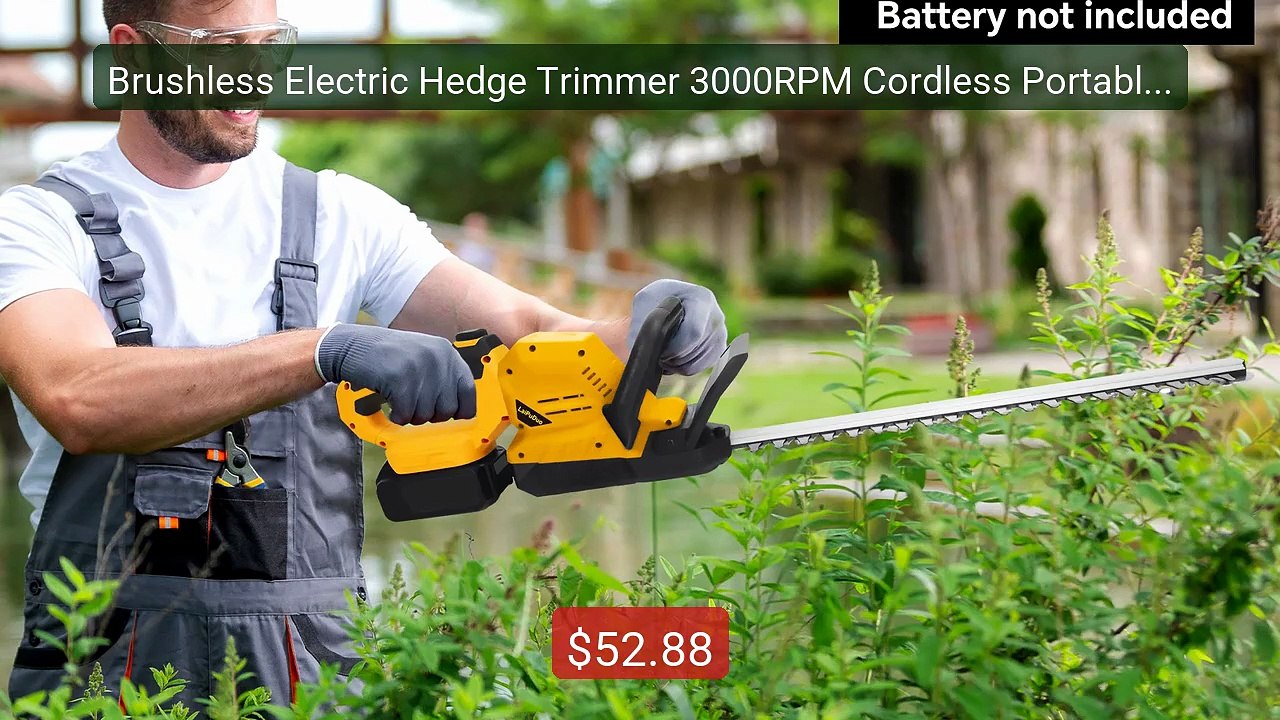 Brushless Electric Hedge Trimmer 3000RPM Cordless Portable Bus... -- Best Buy 2026 | Great Quality!