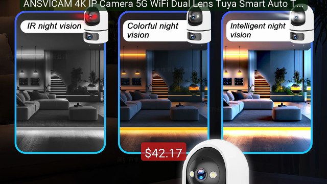 ANSVICAM 4K IP Camera 5G WiFi Dual Lens Tuya Smart Auto Tracki... Hot Deal 2026 | Limited Offer!