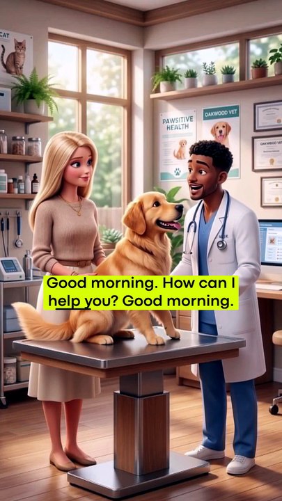 AT THE VET 🐶 Easy English Conversation #shorts
