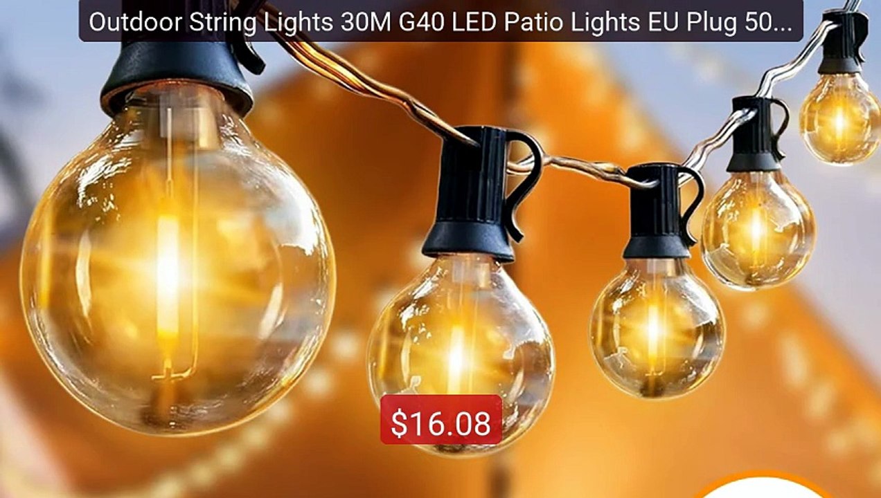 Outdoor String Lights 30M G40 LED Patio Lights EU Plug 50 Edis... -- Best Buy 2026 | Great Quality!