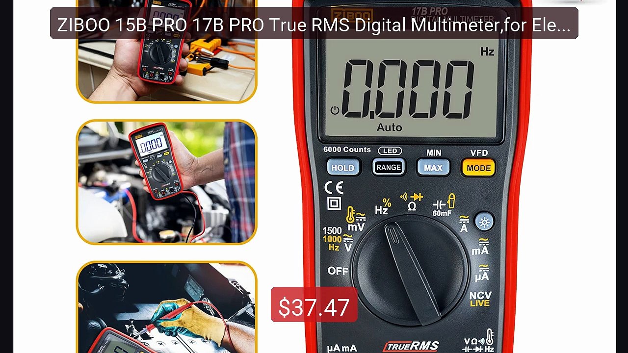 ZIBOO 15B PRO 17B PRO True RMS Digital Multimeter,for Elect... -- Top Pick 2026 | Unbeatable Price!